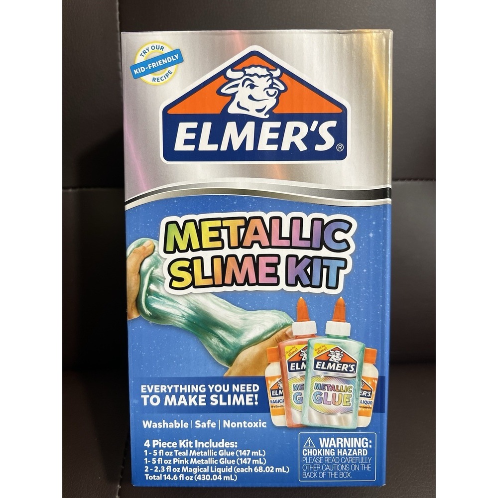 1 Elmers ✨Metallic Slime✨4 pc Kit Pink Teal Washable Nontoxic NEW